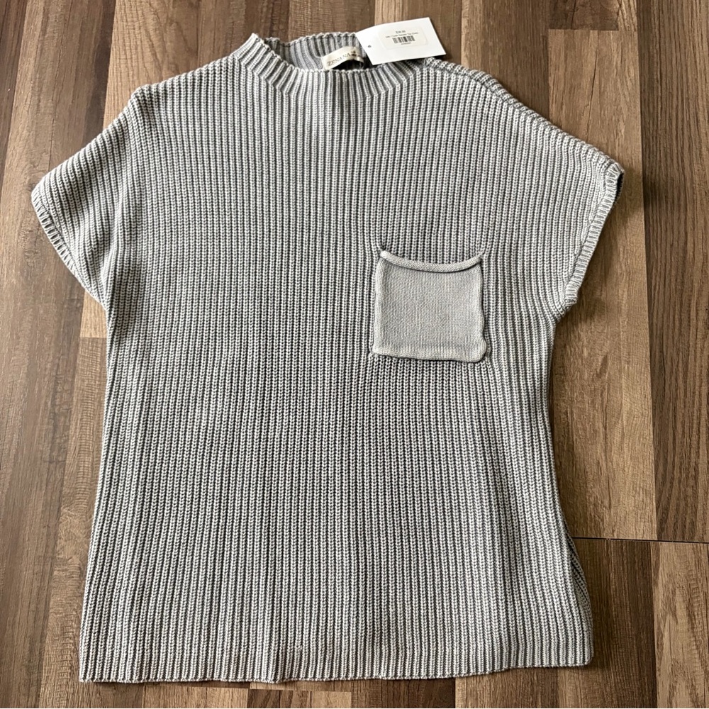 Zenana Gray Sweater Vest NWT